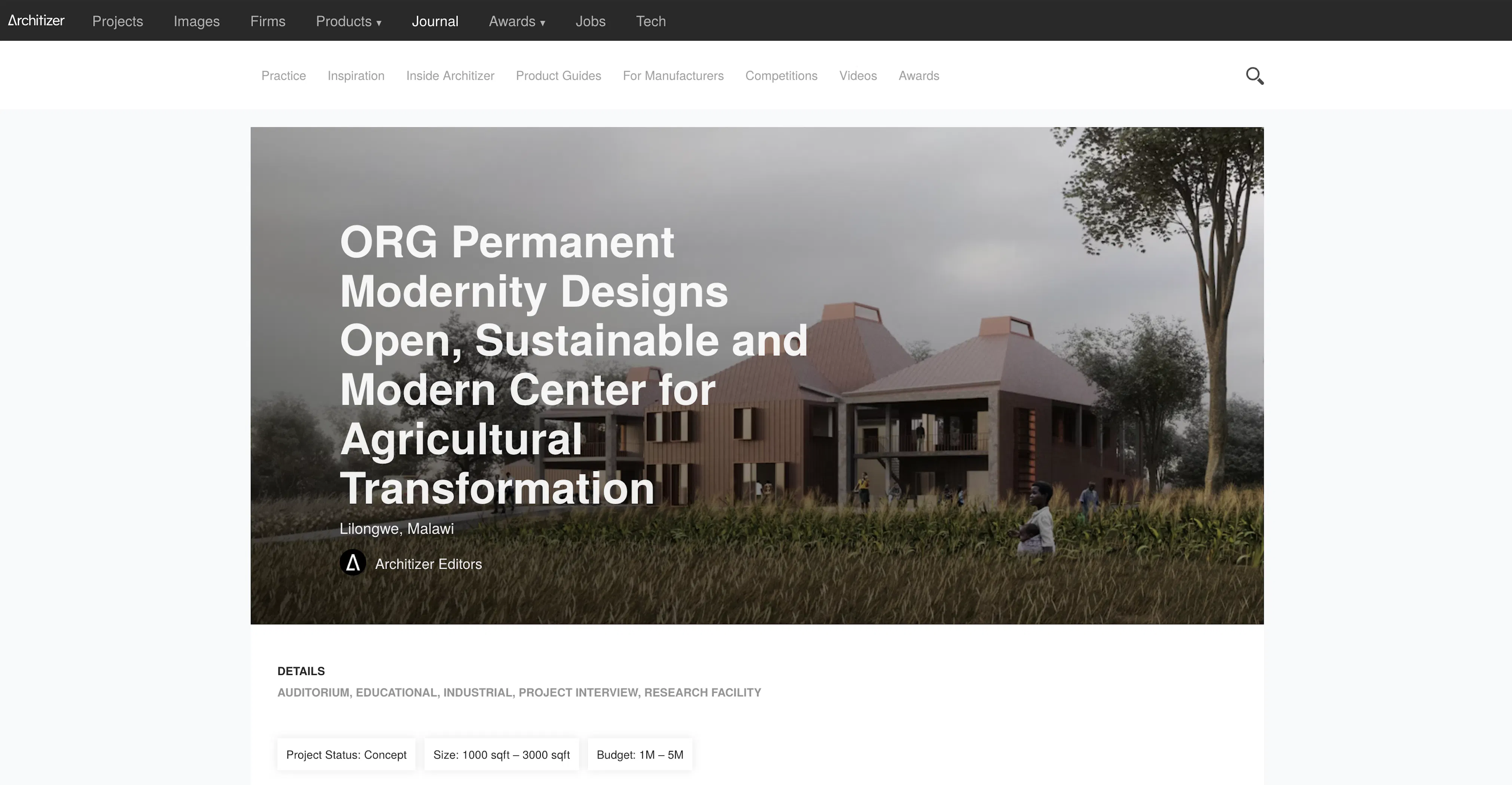 CATO project on Architizer