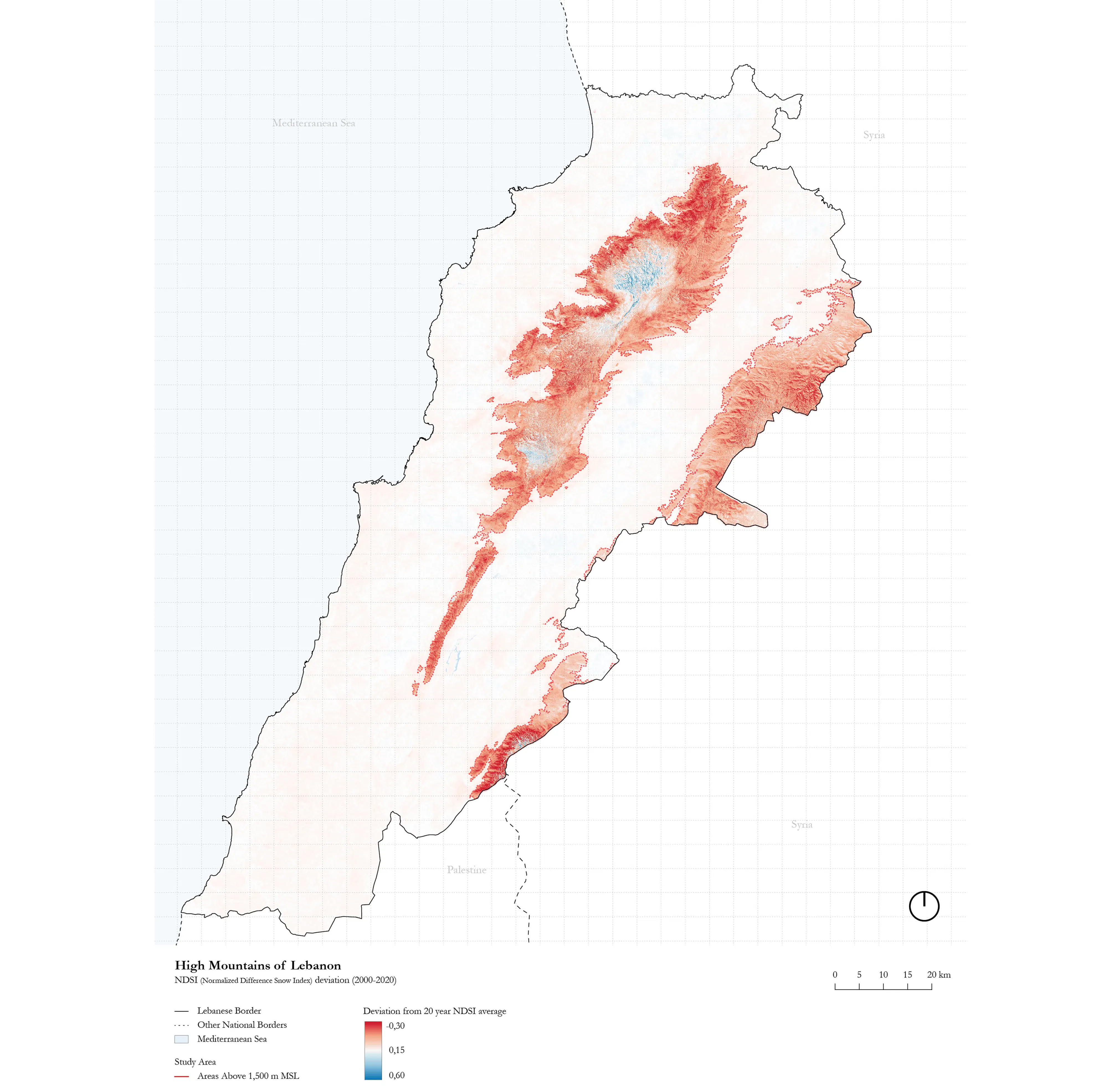NDSI deviation over 20 years